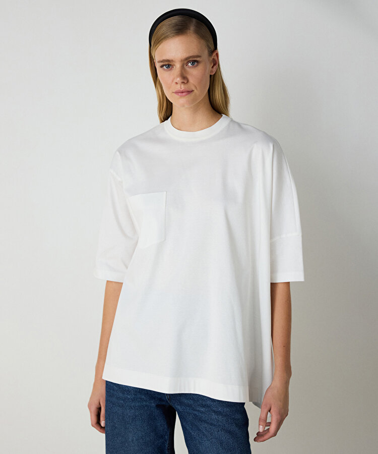 Asimetrik kesim tişört