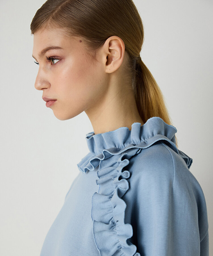 Fırfır şeritli sweatshirt