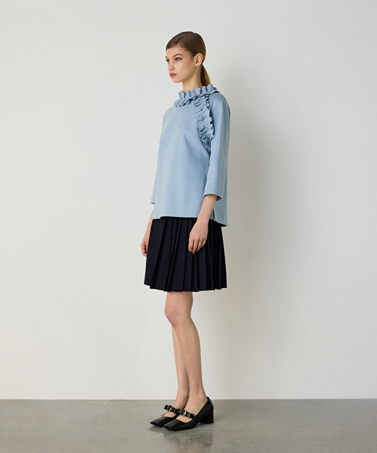 Fırfır şeritli sweatshirt