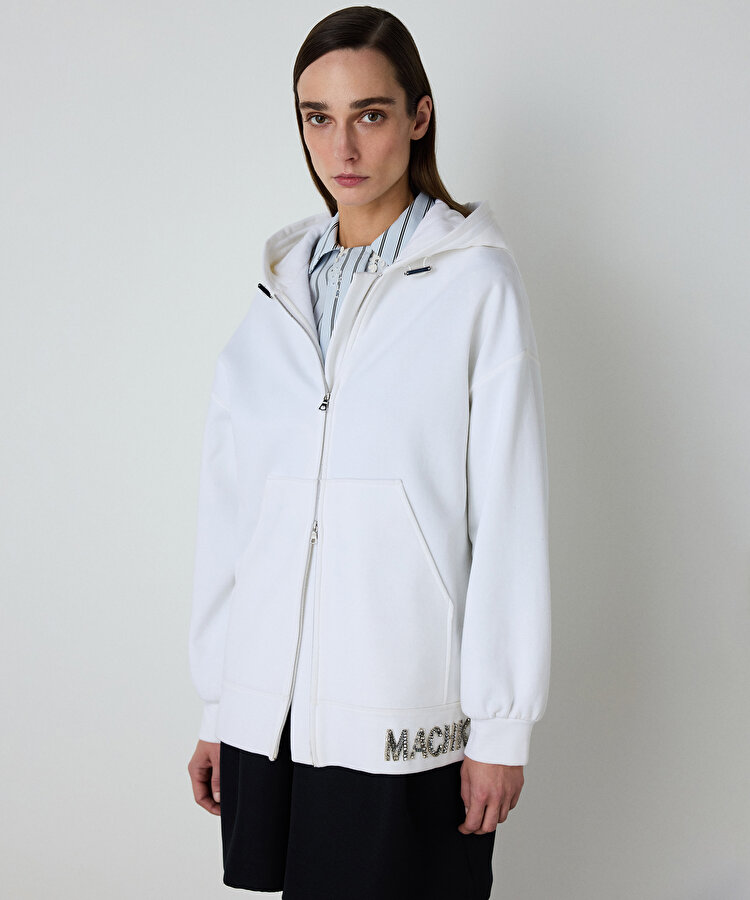 Kontrast işlemeli sweatshirt