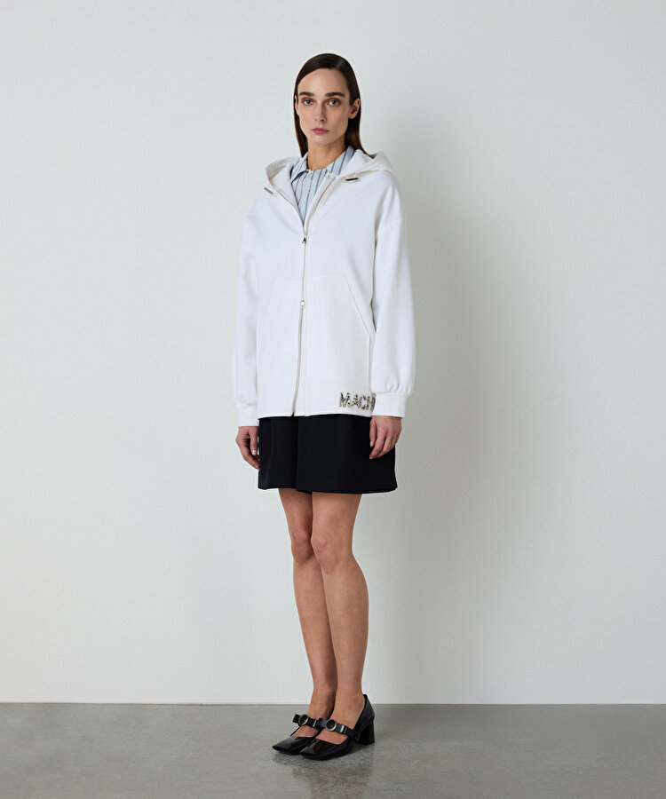 Kontrast işlemeli sweatshirt