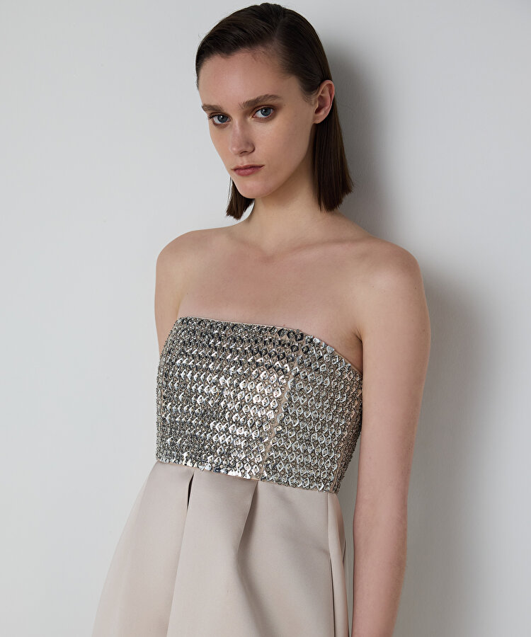 PAYETLİ PİLİKAŞELİ ELBİSE