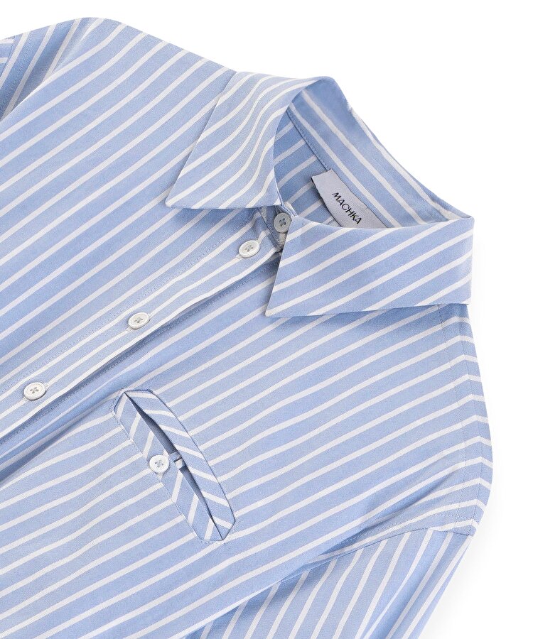 KUŞAKLI POPLİN ELBİSE