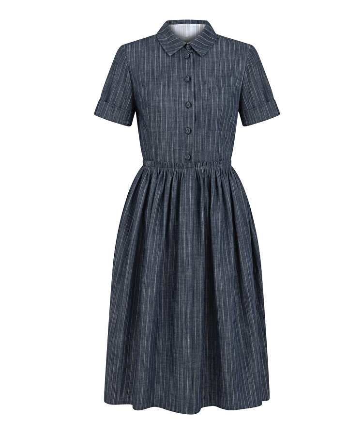 ÇİZGİLİ DENİM ELBİSE 