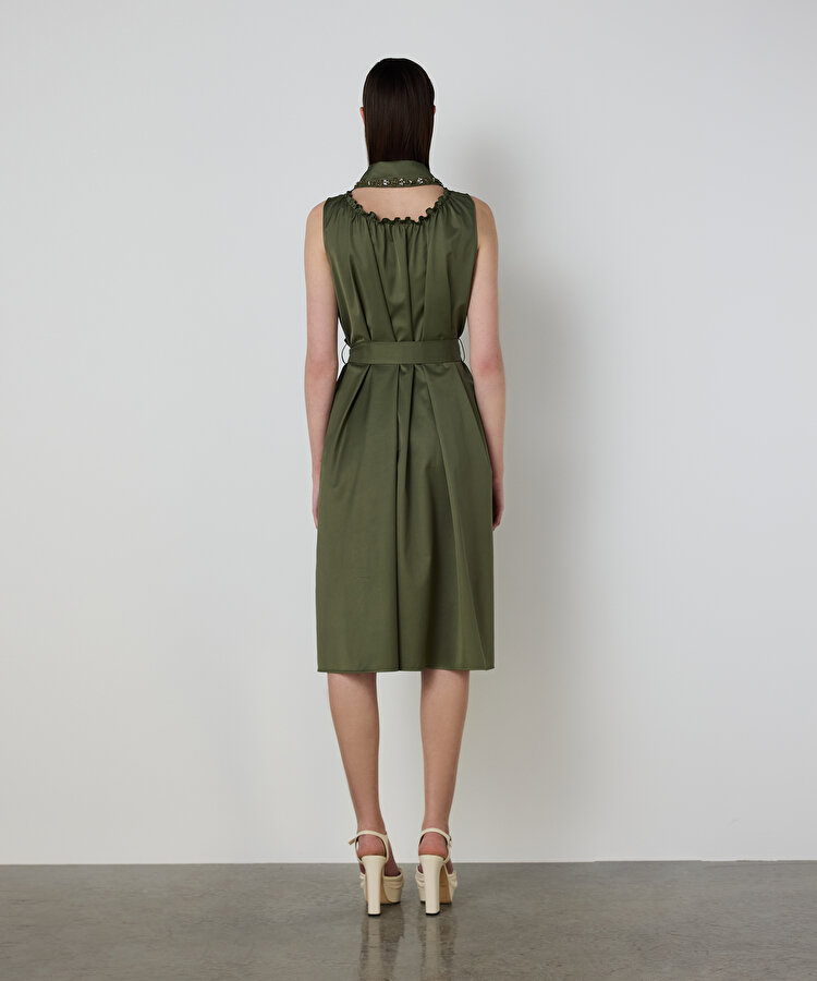 ÇİÇEK İŞLEMELİ GÖMLEK ELBİSE