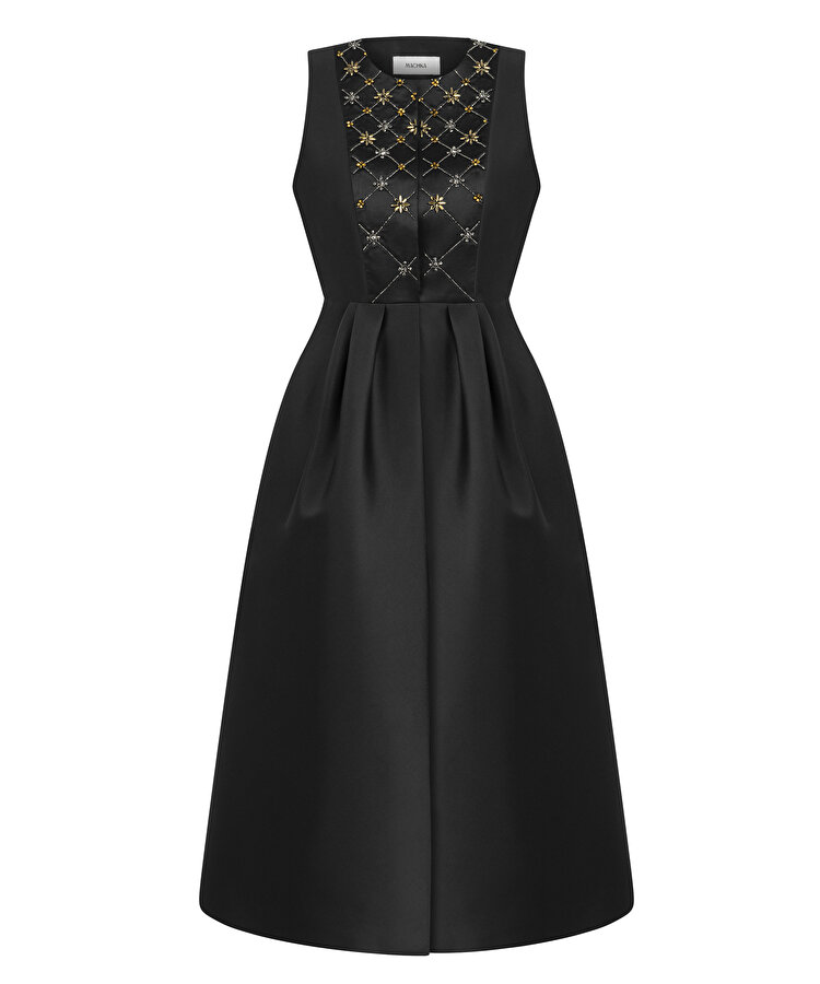 İŞLEMELİ MİKADO ELBİSE