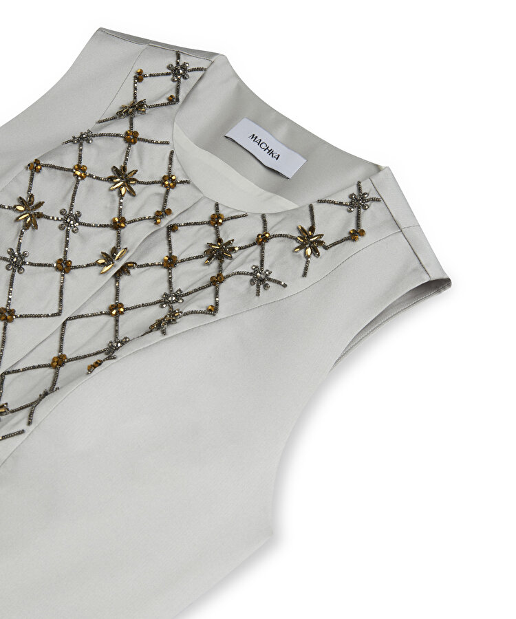 İŞLEMELİ MİKADO ELBİSE