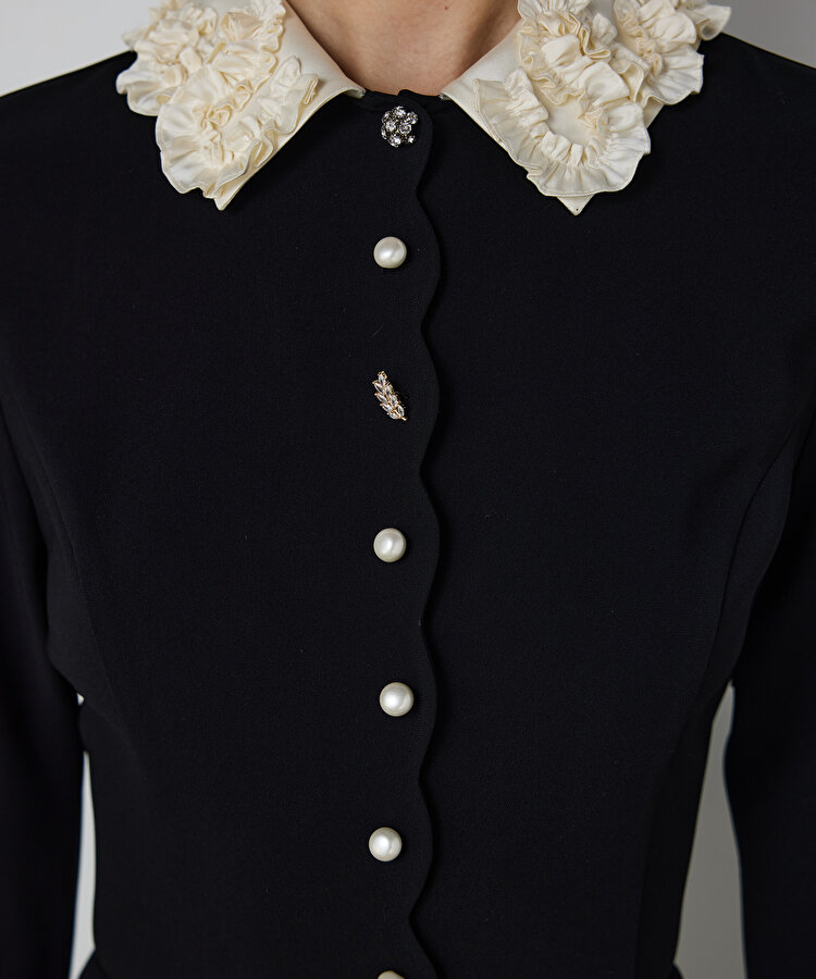 KONTRAST YAKA ELBİSE