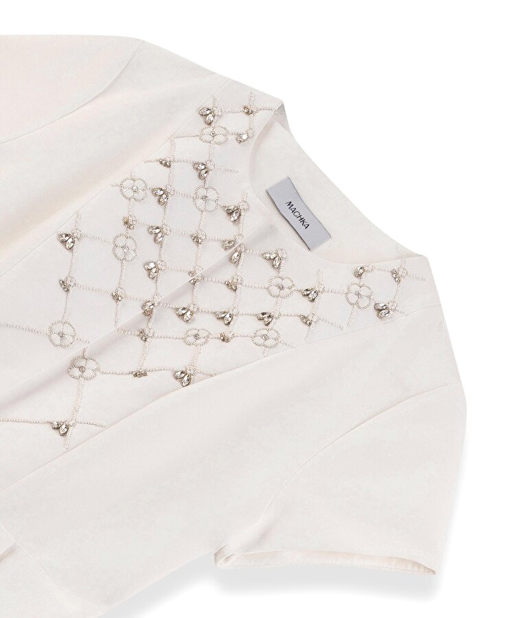 İŞLEMELİ PİLELİ ELBİSE