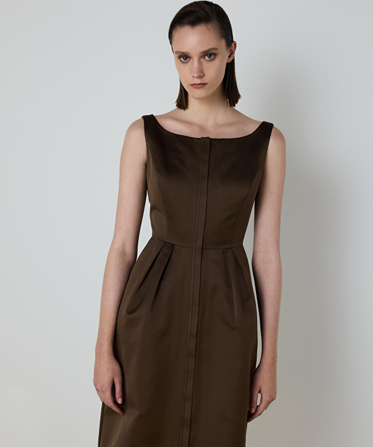 PİLELİ SATEN DÜŞES ELBİSE