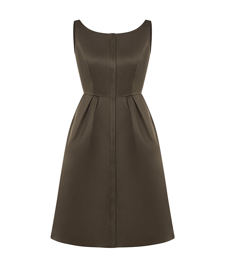 PİLELİ SATEN DÜŞES ELBİSE