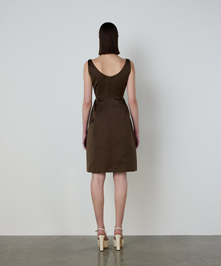 PİLELİ SATEN DÜŞES ELBİSE