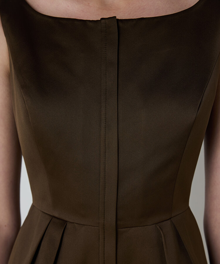 PİLELİ SATEN DÜŞES ELBİSE