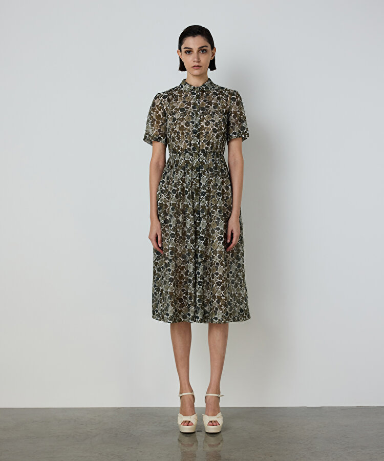 ÇİÇEK DESEN GÖMLEK ELBİSE