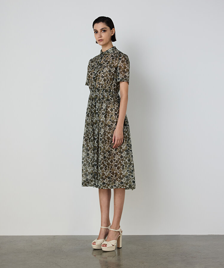 ÇİÇEK DESEN GÖMLEK ELBİSE