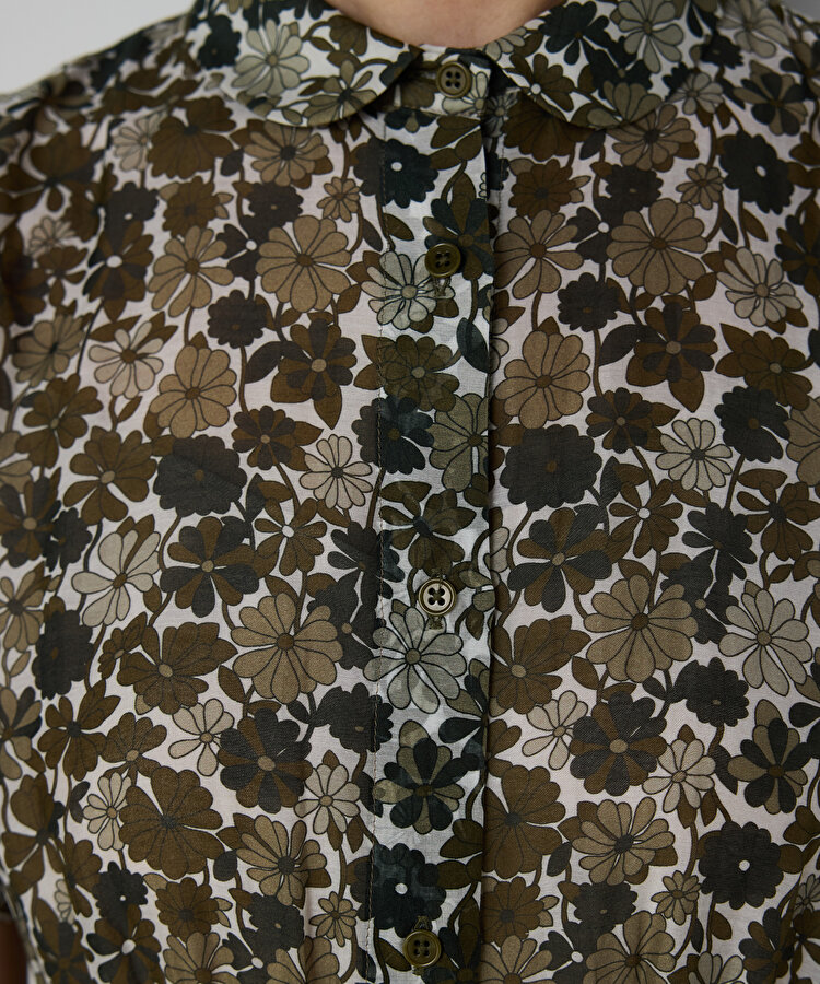 ÇİÇEK DESEN GÖMLEK ELBİSE