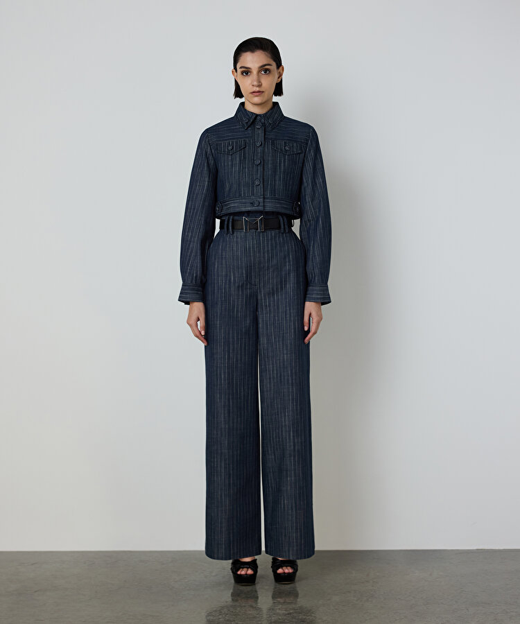 ÇİZGİLİ DENİM PANTOLON