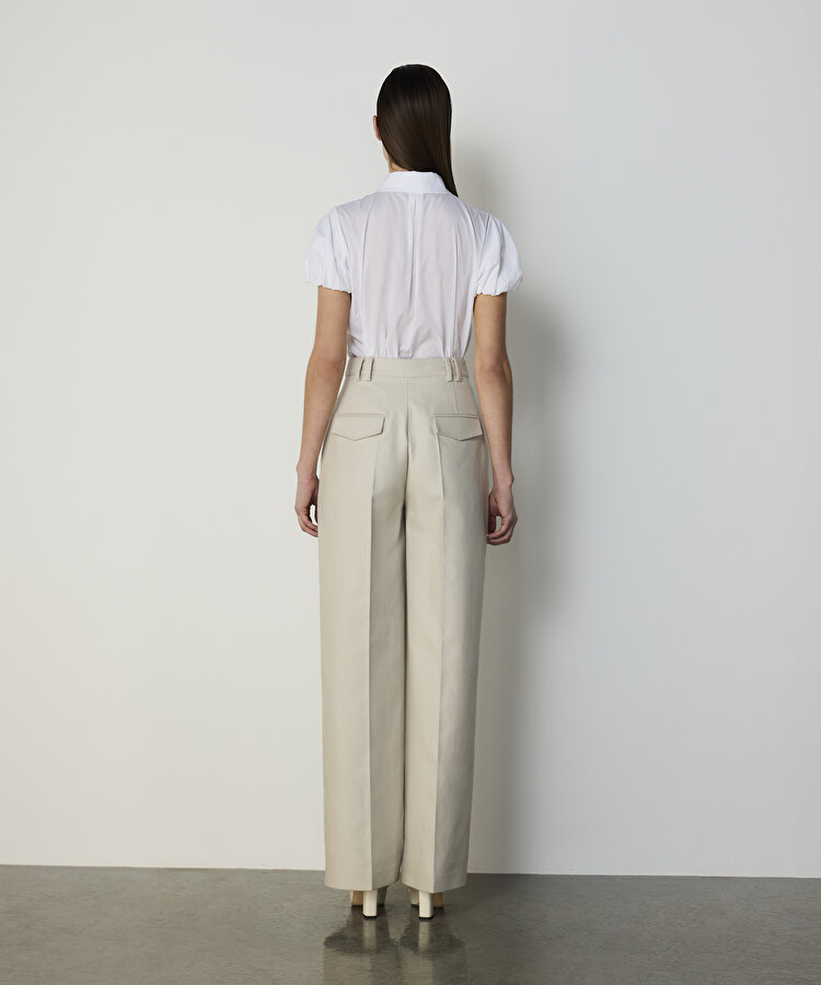 WIDE LEG GABARDİN PANTOLON