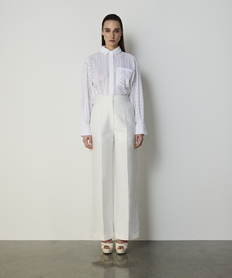 WIDE LEG GABARDİN PANTOLON