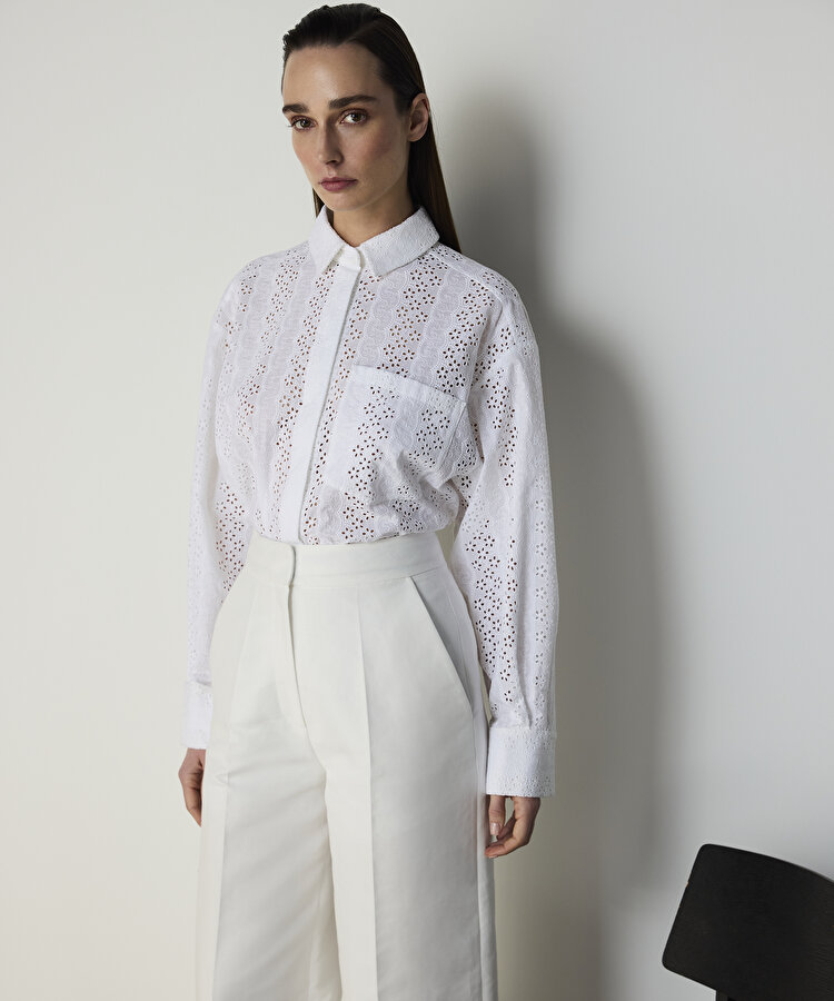 WIDE LEG GABARDİN PANTOLON