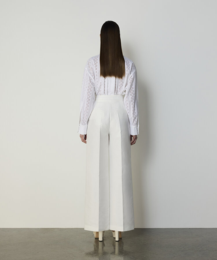 WIDE LEG GABARDİN PANTOLON