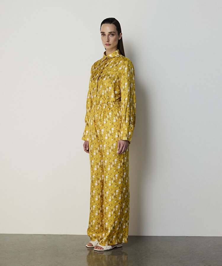 GEOMETRİK DESEN İPEK PANTOLON