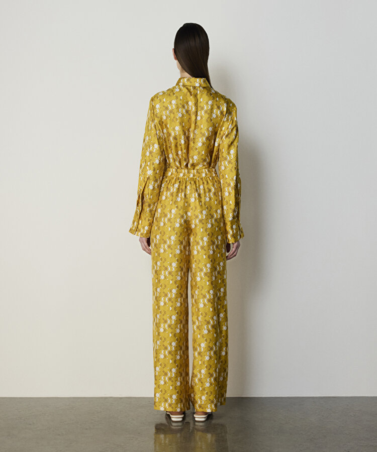 GEOMETRİK DESEN İPEK PANTOLON