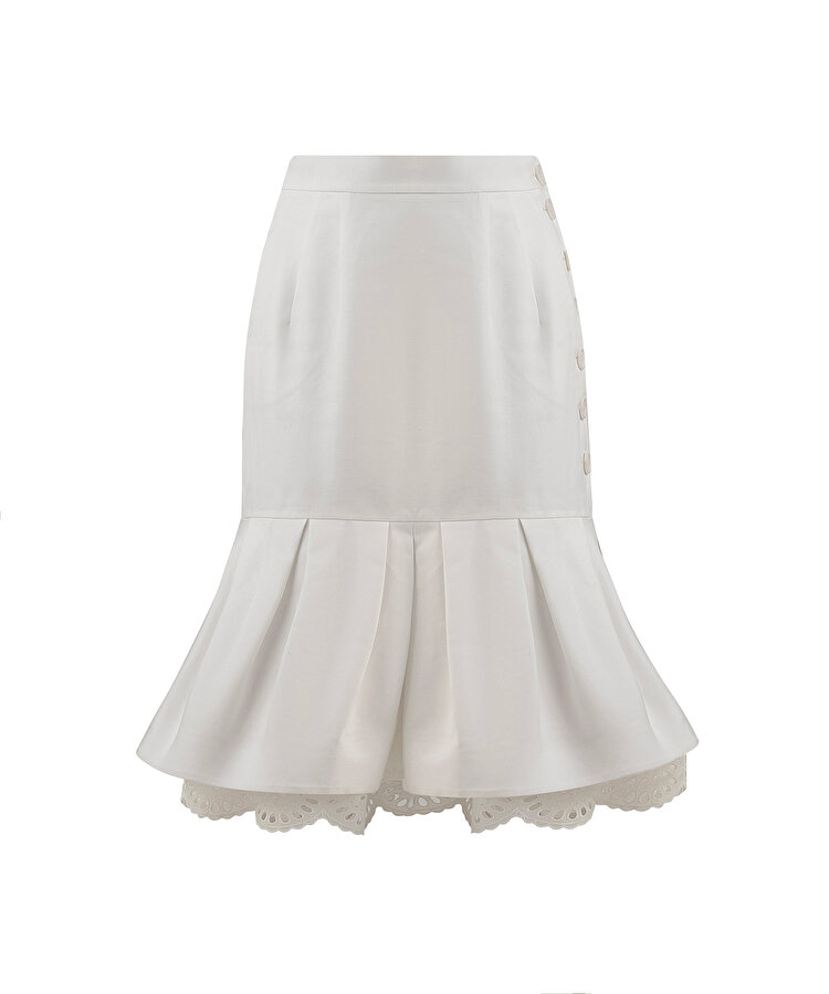 FİSTO GARNİLİ PİLELİ ETEK