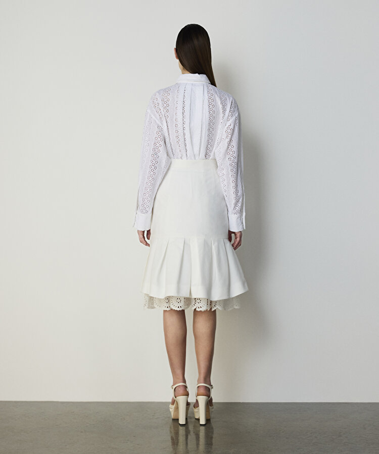 FİSTO GARNİLİ PİLELİ ETEK