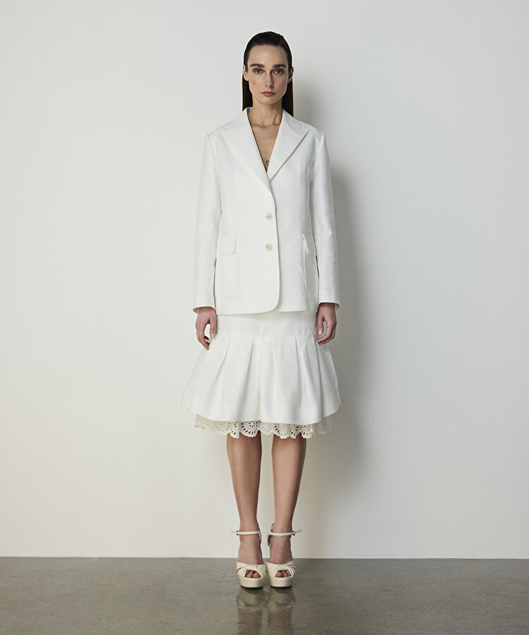 FİSTO GARNİLİ PİLELİ ETEK