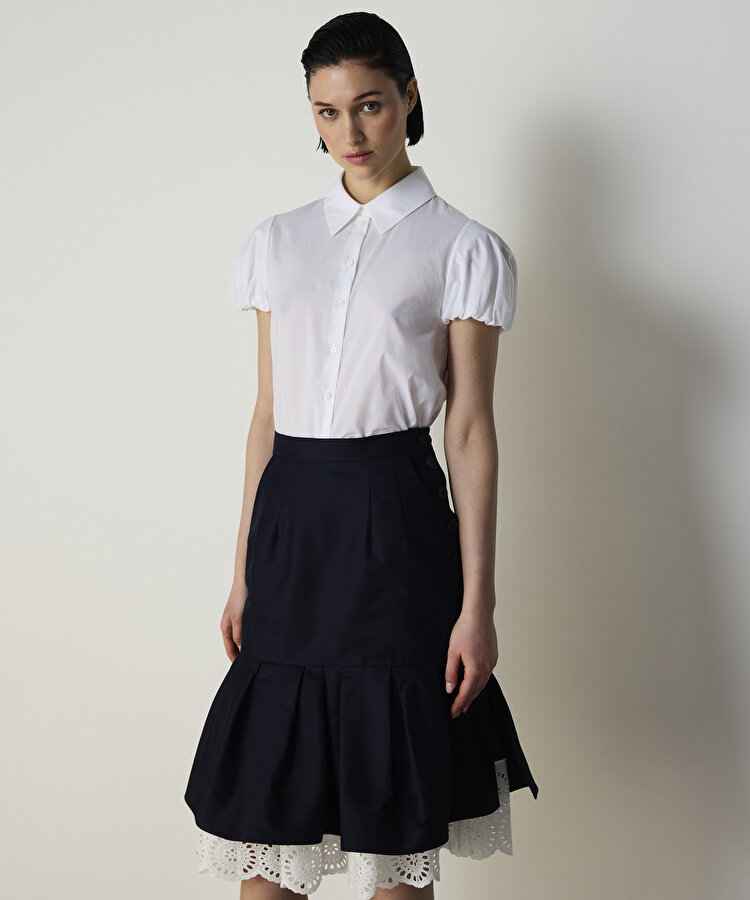 FİSTO GARNİLİ PİLELİ ETEK