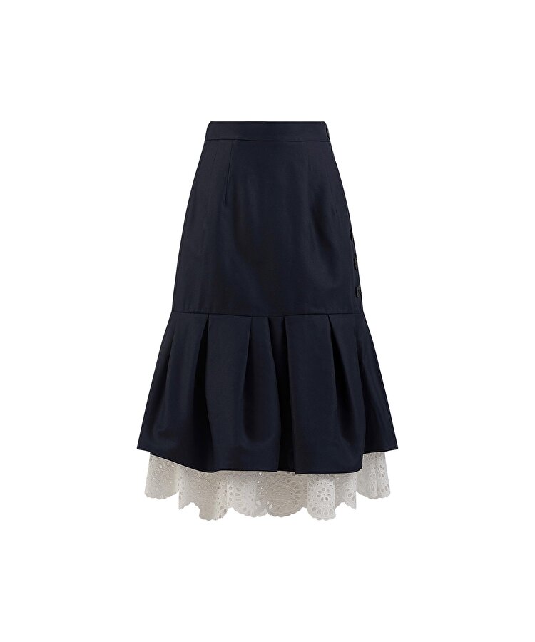 FİSTO GARNİLİ PİLELİ ETEK