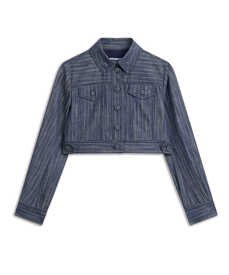 ÇİZGİLİ DENİM CEKET