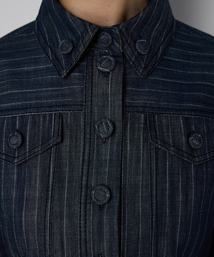 ÇİZGİLİ DENİM CEKET