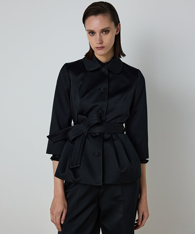 KUŞAKLI PEPLUM CEKET