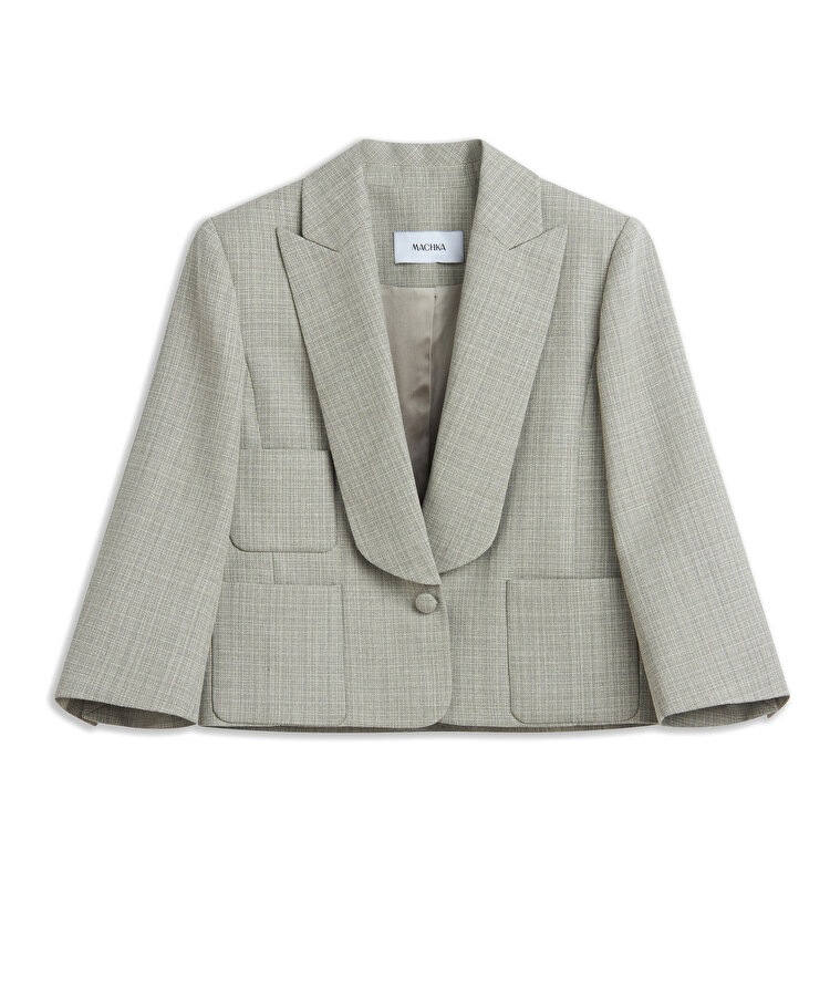 GENİŞ YAKALI YÜN CEKET