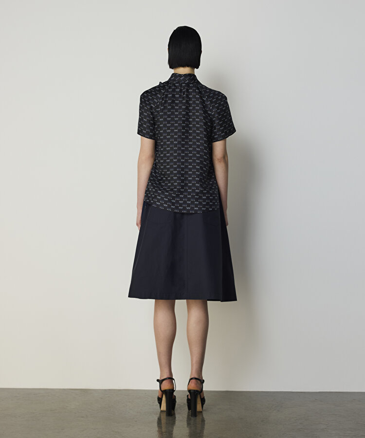 FULAR EFEKTLİ İPEK BLUZ