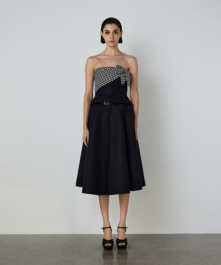 PUANTİYE DESEN MIX BLUZ