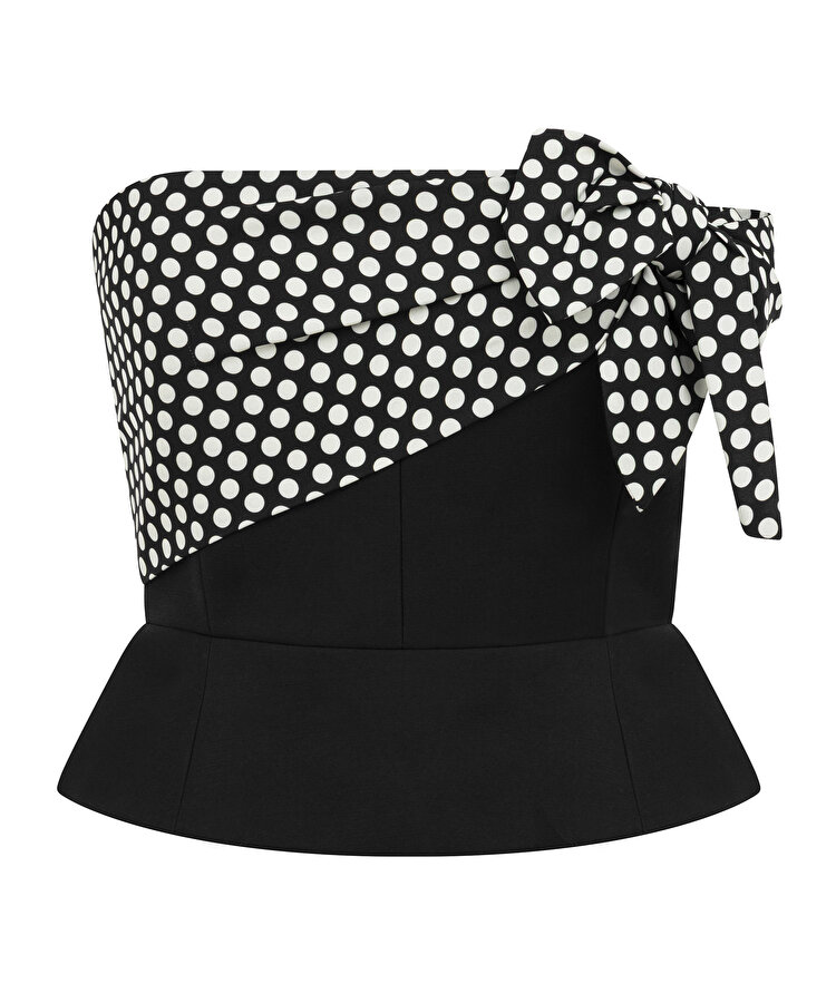 PUANTİYE DESEN MIX BLUZ