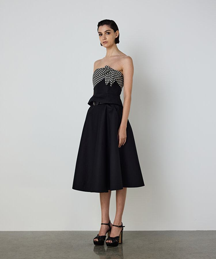 PUANTİYE DESEN MIX BLUZ