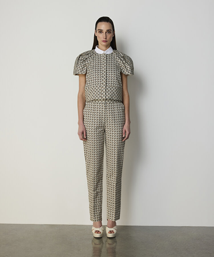 DESENLİ BALON KOL BLUZ