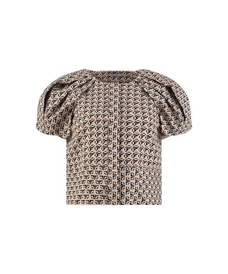 DESENLİ BALON KOL BLUZ