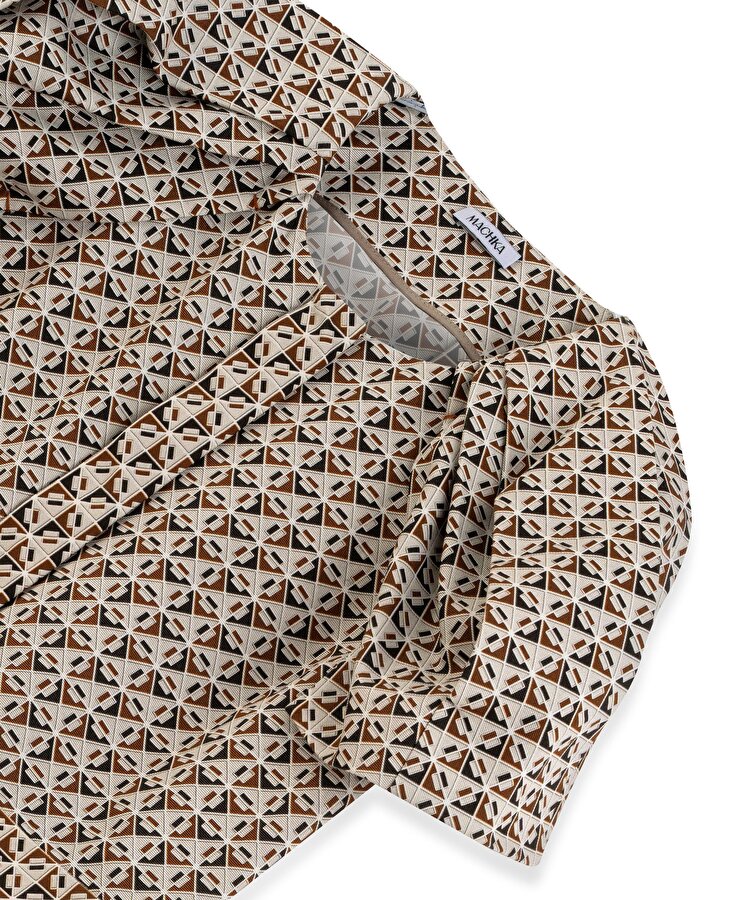 DESENLİ BALON KOL BLUZ