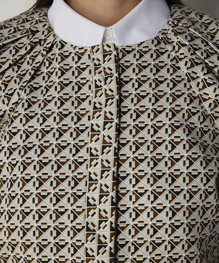 DESENLİ BALON KOL BLUZ