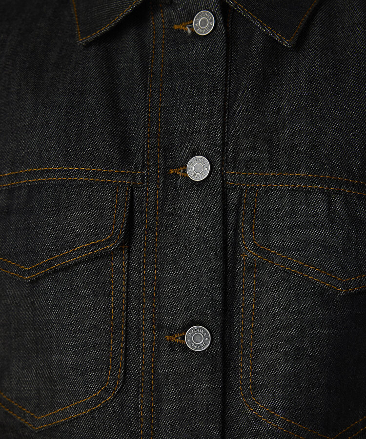 KONTRAST DİKİŞLİ DENİM YELEK