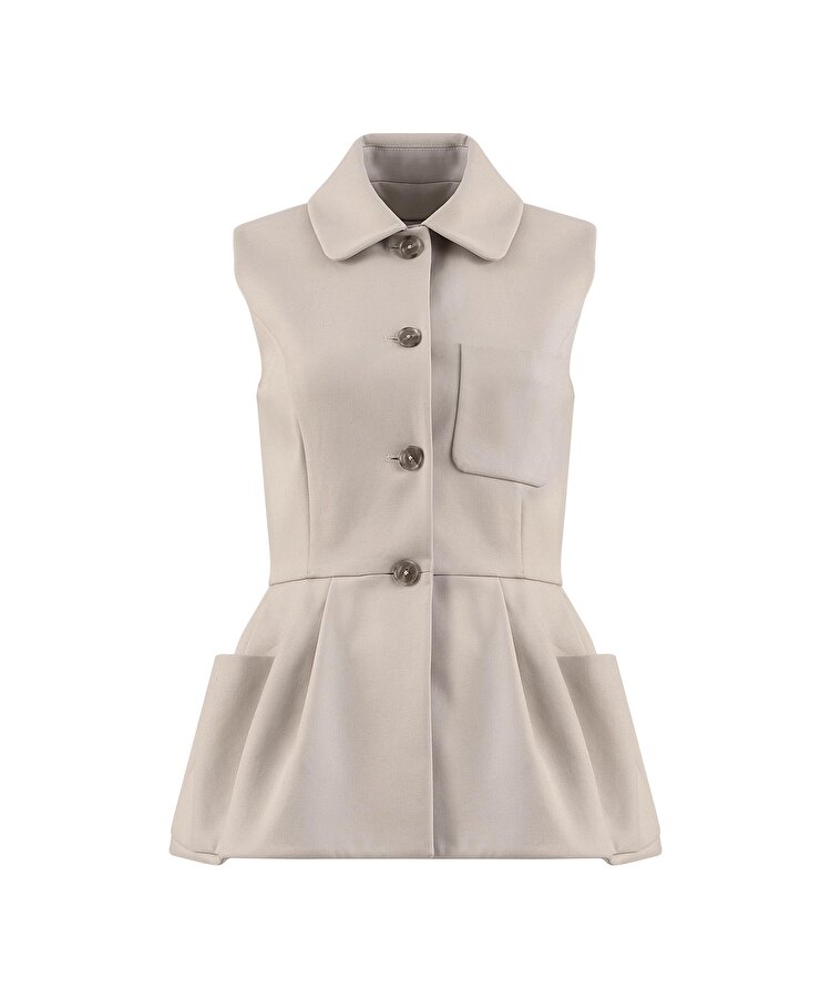 PİLELİ PEPLUM YELEK