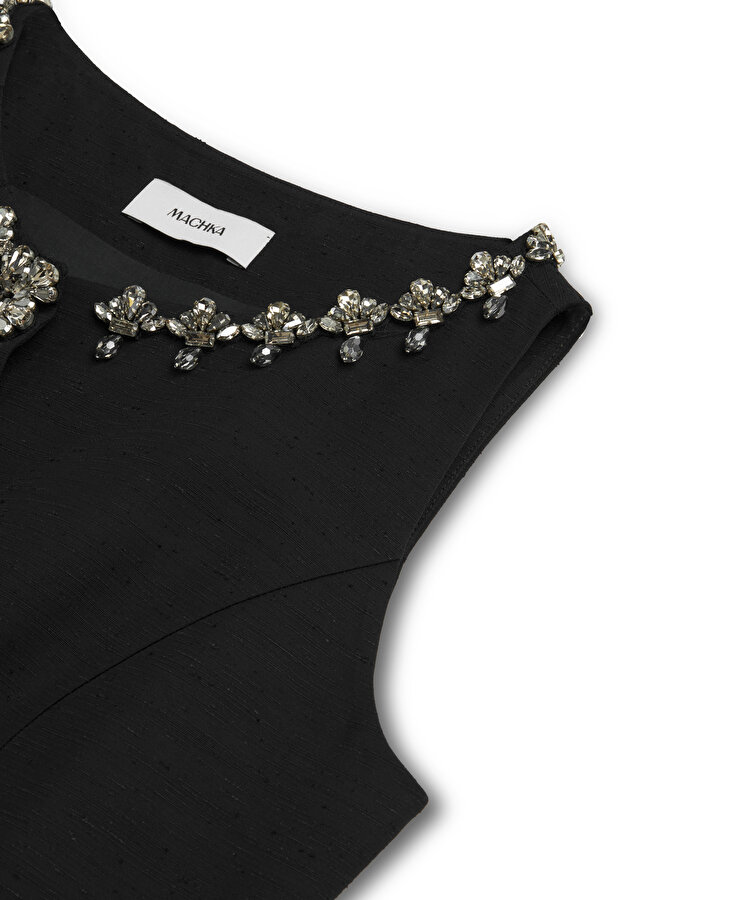 STRASS TAŞ İŞLEMELİ PEPLUM YELEK