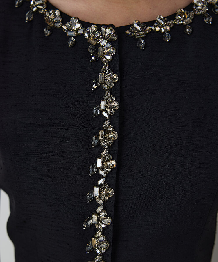 STRASS TAŞ İŞLEMELİ PEPLUM YELEK
