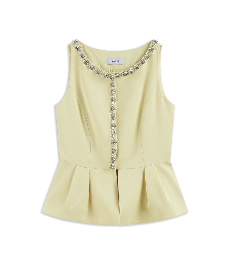 STRASS TAŞ İŞLEMELİ PEPLUM YELEK