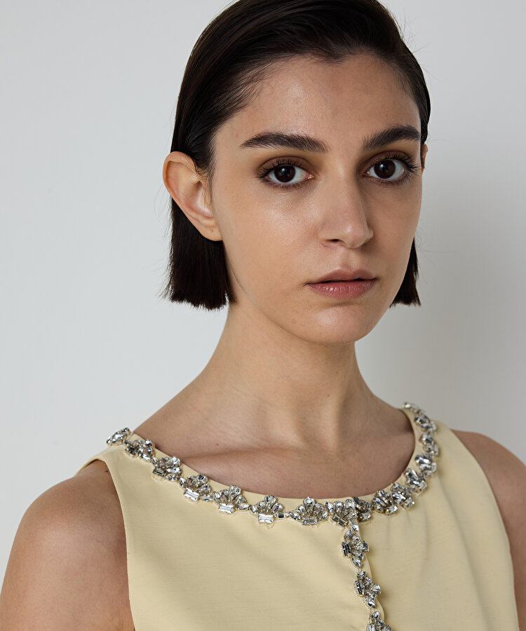 STRASS TAŞ İŞLEMELİ PEPLUM YELEK